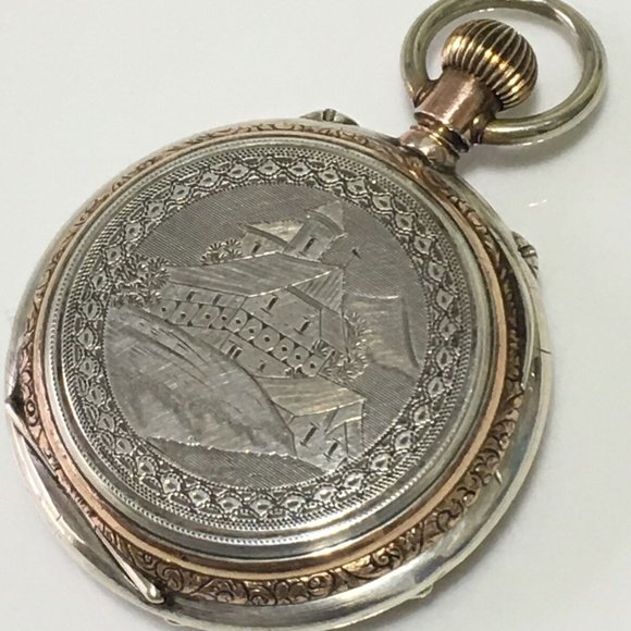 Antique Tissot QUANTIEME Cylindre Geneve Calendar Silver pocket watch Runs - Picture 6 of 10